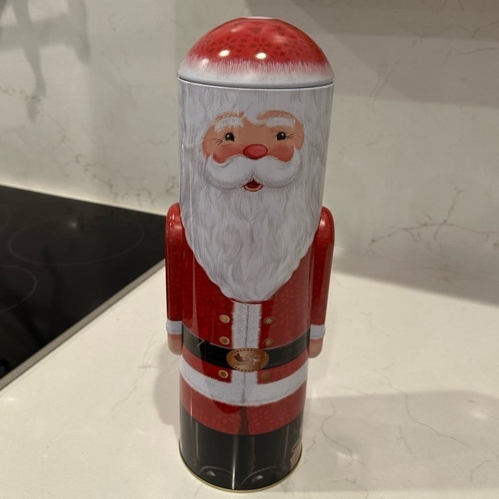 Santa Claus Holiday Tin - Red and White